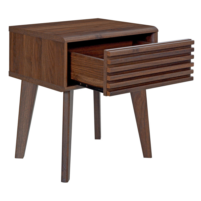 Abrams Side Table with Storage, Columbia Nussbaum