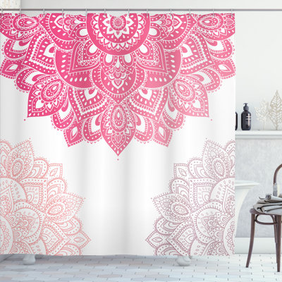 Ambesonne Flora Shower Curtain South Mandala Design Print -  sc_260571