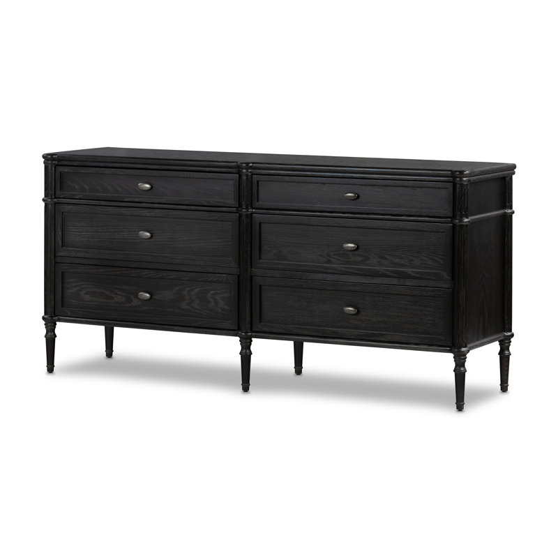 Toulouse 6 - Drawer Dresser, Distressed Black