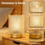 Ensemble de 2 lampes de table à pile avec minuterie, lampe d'appoint en verre sans fil avec lumière blanche chaude pour le chevet, la bibliothèque, l'étagère, le vestibule, le décor de table, transparent iridescent