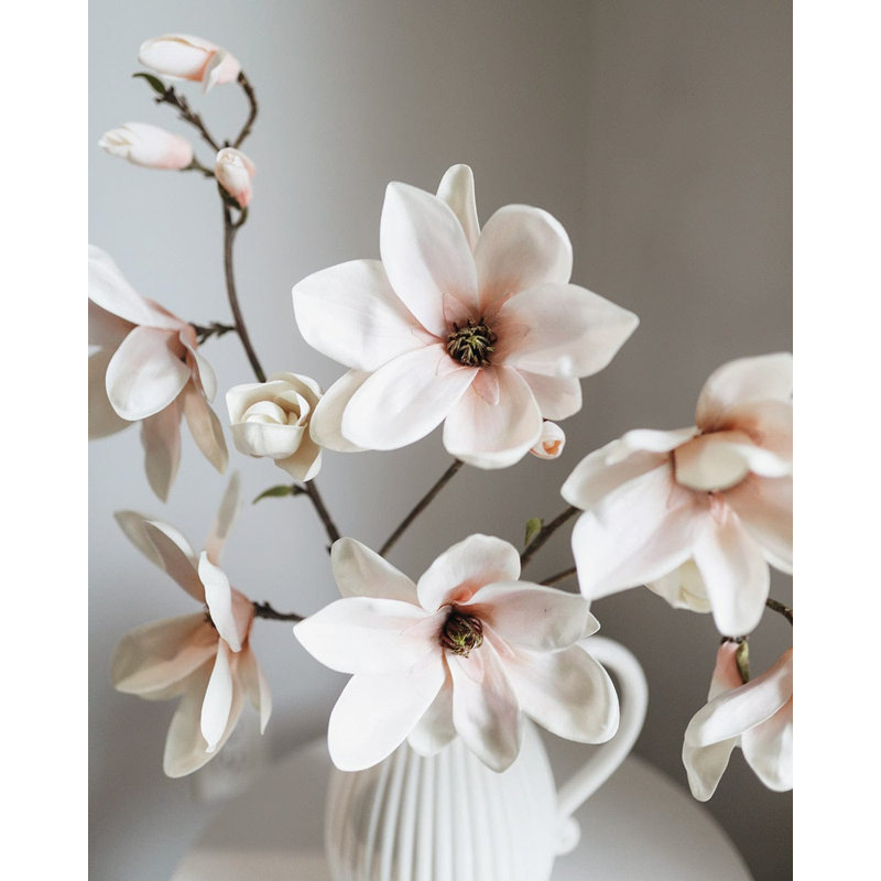 Branche de magnolia rose poudré 35 po
