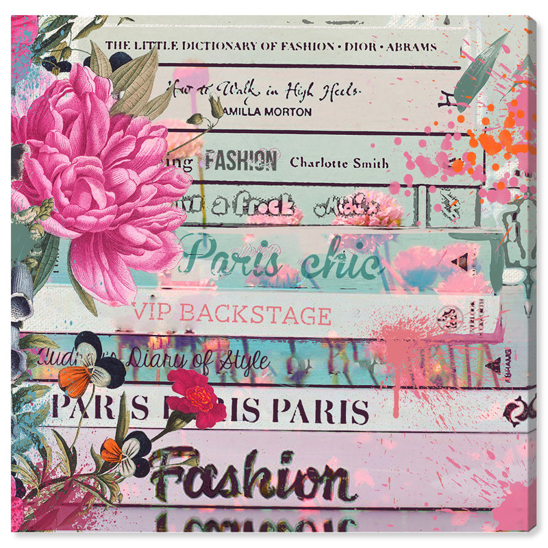 Pink and Pastel Fashion Books Canvas Wall Art