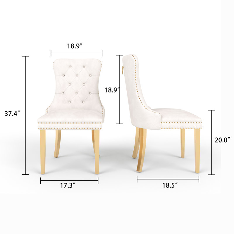 Chaise Parsons, Doré, Blanc