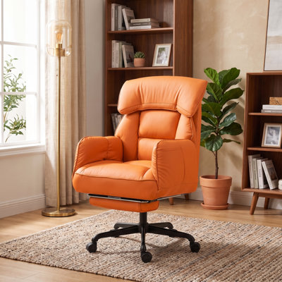 Office Chair with Swivel-Out Armrests, Criss Cross Chair with Pocket Spring Seat Cushion and Backrest, Executive Desk Chair with Ergonomic Headrest and Footrest