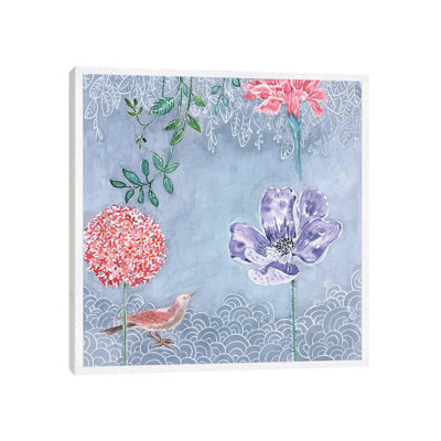 Blue-Gray Botanical by Miri Eshet - Painting on Canvas