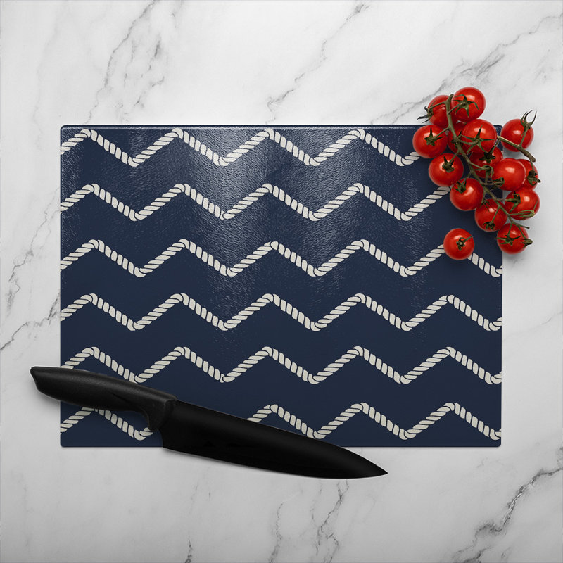 Zig Zagged Rope Glass Chopping Board