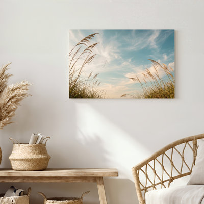 Art mural en toile Gallery Wrap pour le salon, la chambre à coucher, le bureau ou le vestibule - décoration murale décorative avec herbe ciel