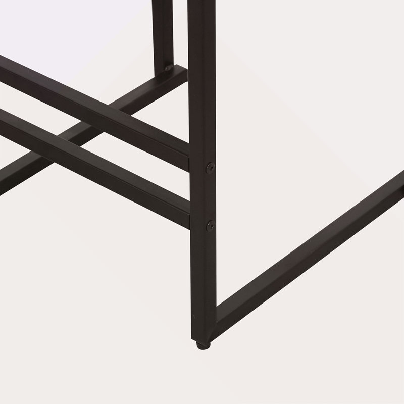 Ensemble de 2 tabourets de bar avec dossier et 2 chaises de bar rembourrées en cuir de polyuréthane avec repose-pieds