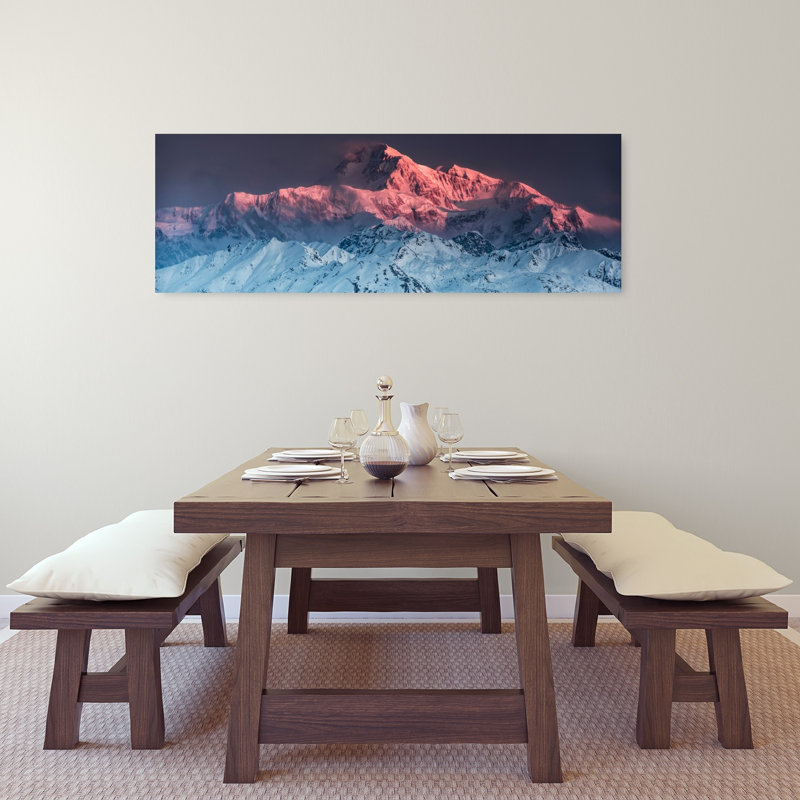 Mont Denali, paysage abstrait contemporain, art mural, H 48 po x l 16 po