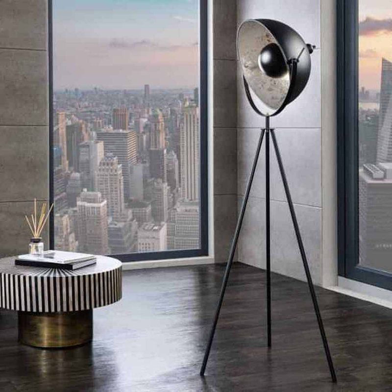 Fiedler 146cm Tripod Floor Lamp, Black/Silver