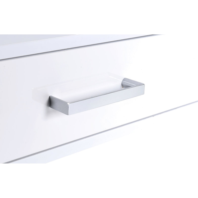 Bureau blanc brillant avec charme et bureau élégant, Blanc