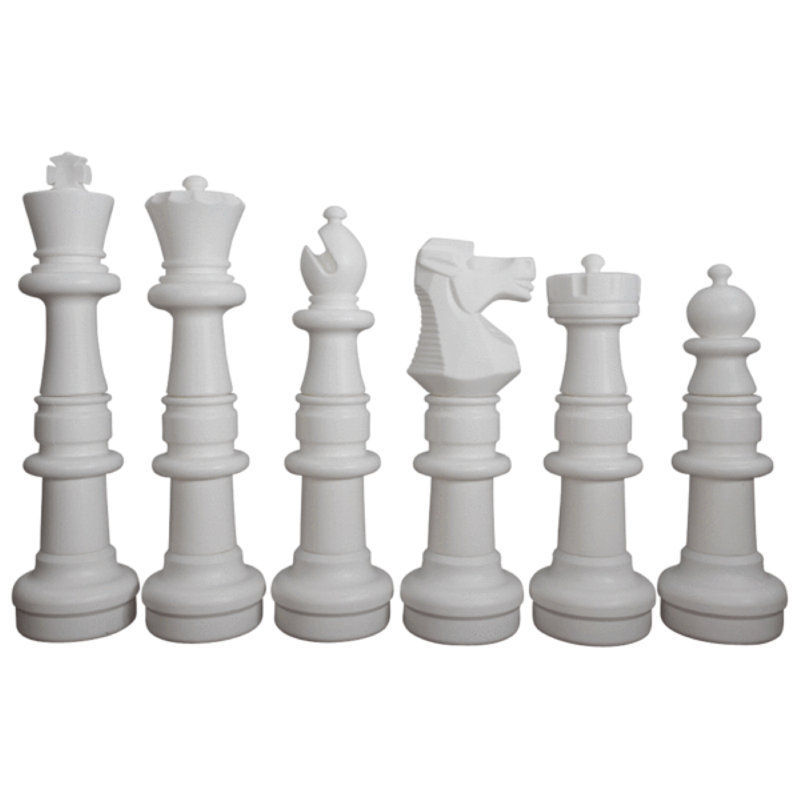 Giant 37" Black and White Outdoor Chess and Checkers Set with Nylon Mat