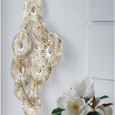 24x2x42" Gold Iron Wall Art