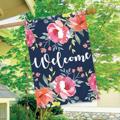 Drapeau aquarelle de maison florale