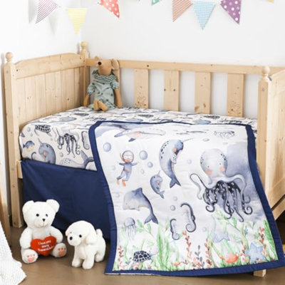 Ensemble de literie pour lit de bébé 3 pièces Under The Sea