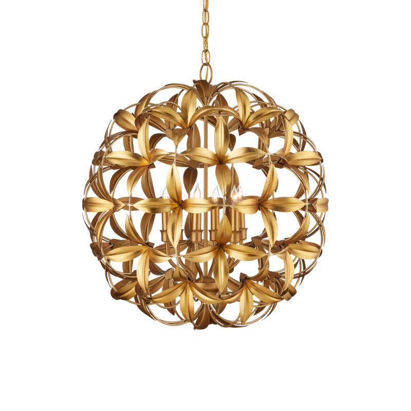 Helenium 6 - Light Wrought Iron Chandelier