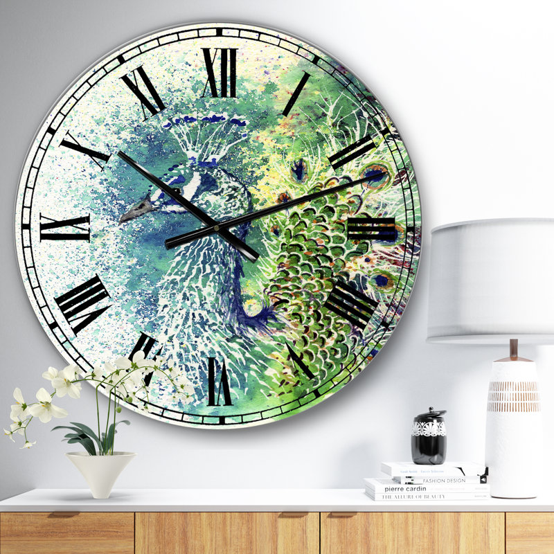 Horloge murale Peacock Bliss, Surdimensionné