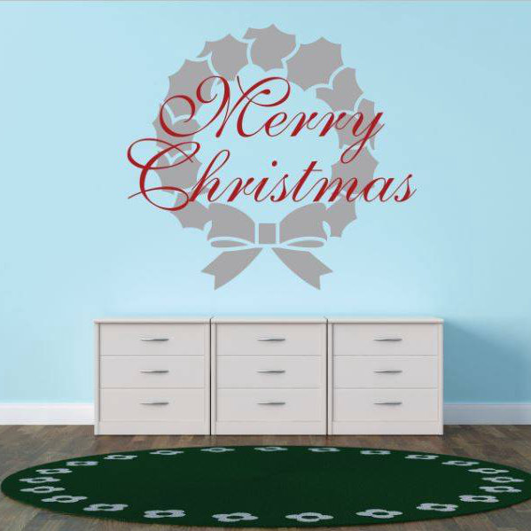 Décalcomanie murale joyeux de noël, H 20 po x l 20 po x P 0,16 po