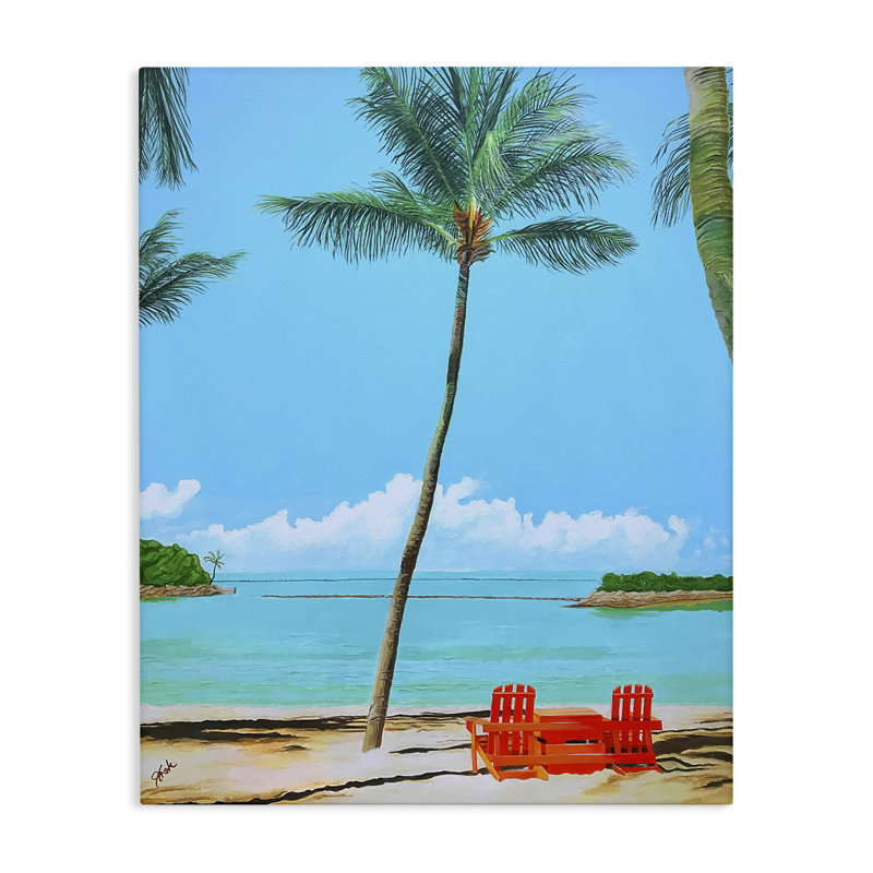 Toile «Dreaming Of Palm Trees», conception de John Jaster, H 30 po x l 24 po