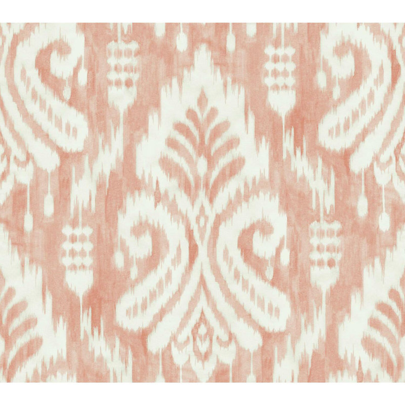Papier peint Hawthorne Ikat, Corail