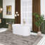 Baignoire de trempage autoportante 59 po en acrylique blanc brillant