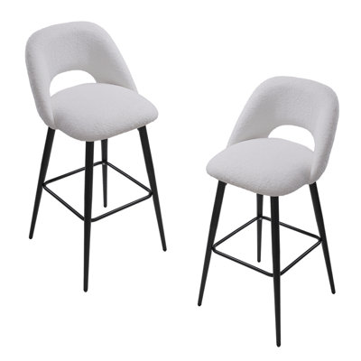 Milda Upholstered Counter Stool with Metal Frame