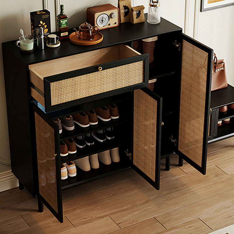 22 Pair Shoe Storage Cabinet, Black