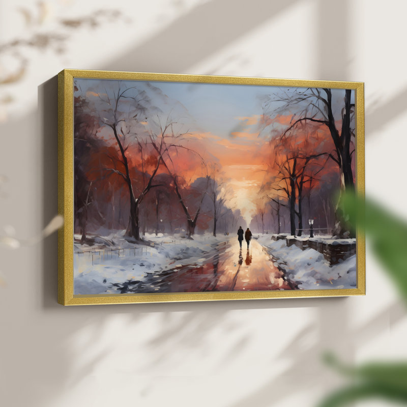 Paysages rétro-CLIX - impression encadrée - réaménageable, H 8 po x l 10 po, Doré