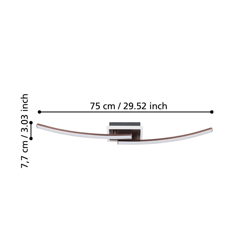 Macalester Plastic LED Semi Flush Mount, Satin Nickel