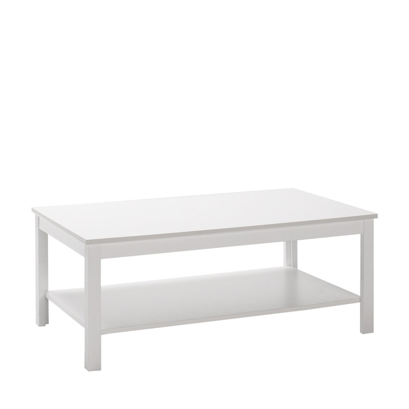 Table basse moderne blanche de 31,5 po x 15,7 po x 31,5 po | 100% panneau de particules enduit de mélamine, épaisseur: 0,6 pouce | Conception élégante de couleur unie pour le salon et le salon, décoration durable et élégante