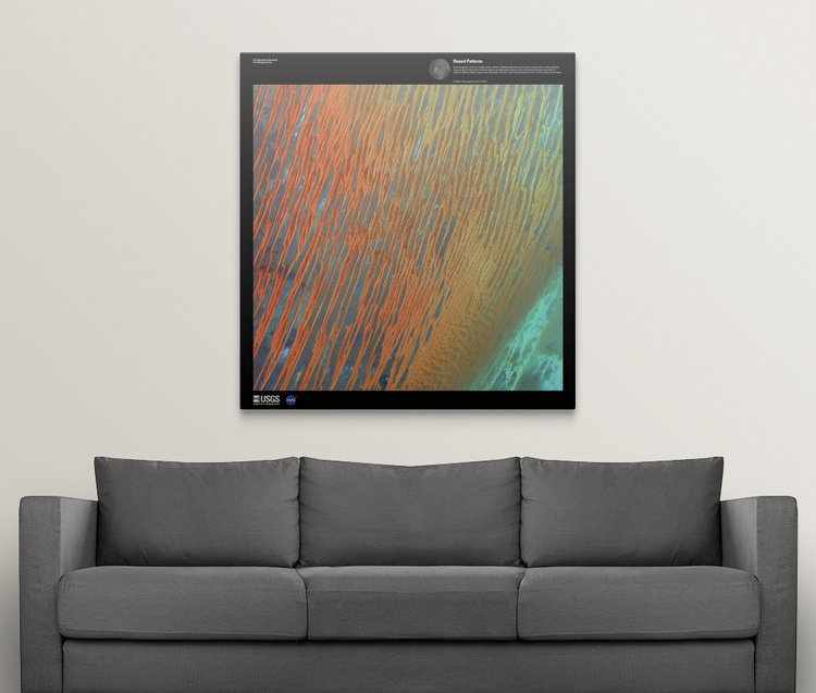 « motifs du désert-usg terre », impression, H 48 po x l 45 po x P 1,5 po, Toile