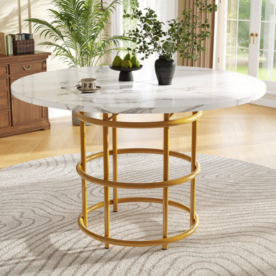 Round Metal Base Dining Table