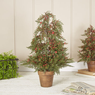 Faux Cypress Topiary in Pot