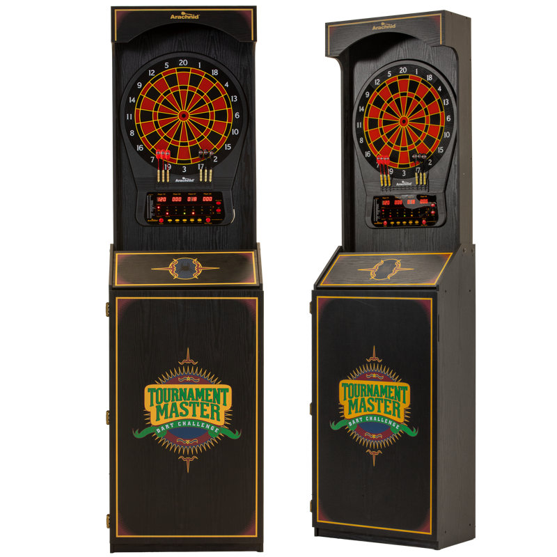 Arachnid Cricket Pro 650 Electronic Dartboard Cabinet Black Bar Style