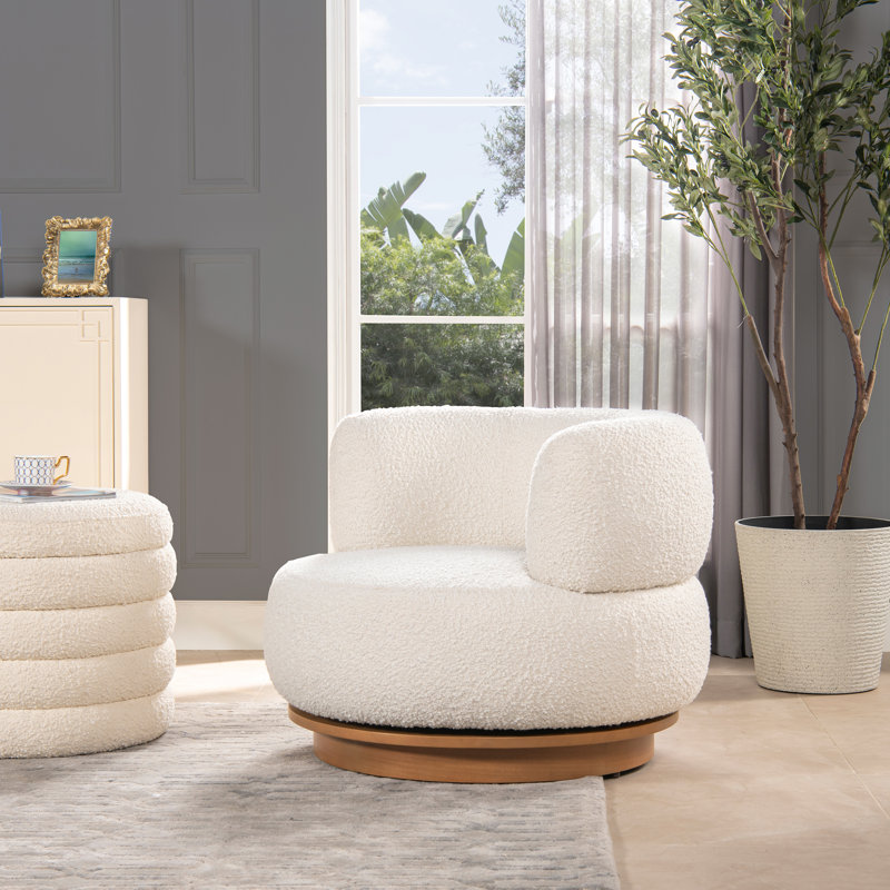 Upholstered Swivel Barrel Chair