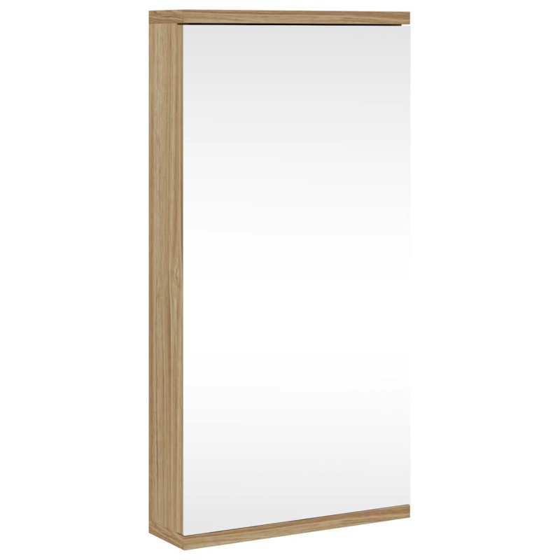 Aheed 299.97mm W 599.95mm H Wall Framed Medicine Cabinet Mirror, Oak