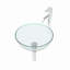 Lavabo de salle de bain en verre trempé avec robinet chromé et drain escamotable, transparent
