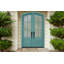 Porte d'entrée prémontée en acajou brut plaqué Acadian par paire Prestige-217293046-217293047