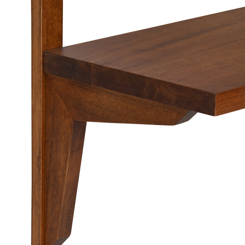 Baez 2 Piece Poplar Solid Wood Tiered Shelf, Walnut Brown