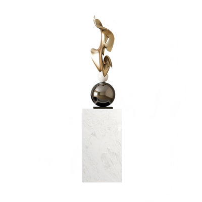 62.99"Modern Geometric Electroplated Art Sculpture