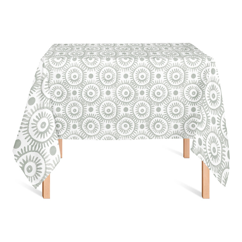 Geometric Square Tablecloth, Green