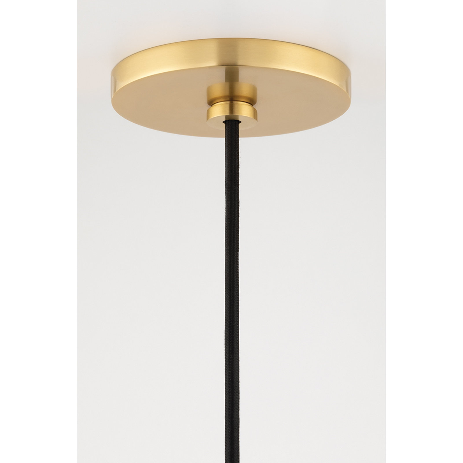 Peonie Single Light Cone Pendant, 10.5" H x 9" W x 9" D, Aged Brass