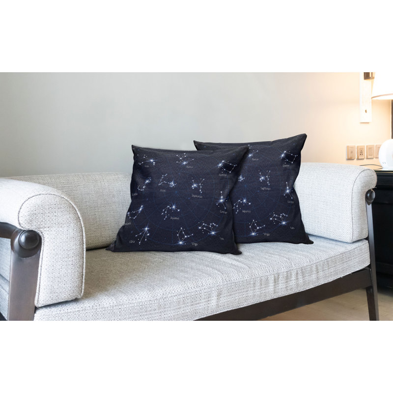 Constellation Horoscope Chart Square Pillow Cover, 16" x 16"