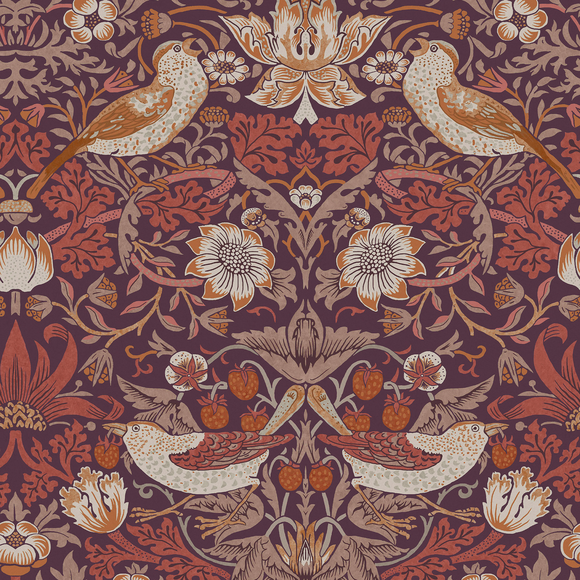 Floral Wallpaper, Purple