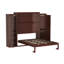 Lit escamotable avec 2 armoires et tablette de rangement - noyer-971176727