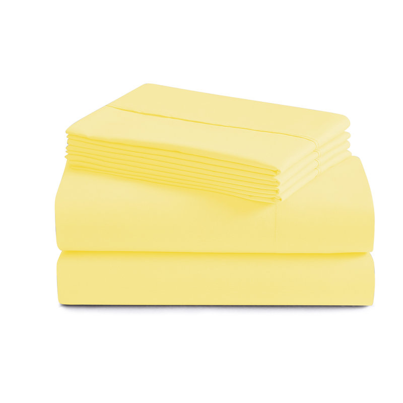 Ensemble de draps luxueux en microfibre douce avec taies d'oreiller en prime, Or