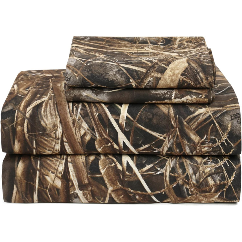 Ensemble de draps pour grand lit 4 pièces VISI-One Realtree Max-7, Queen, Realtree Max-7 Camouflage