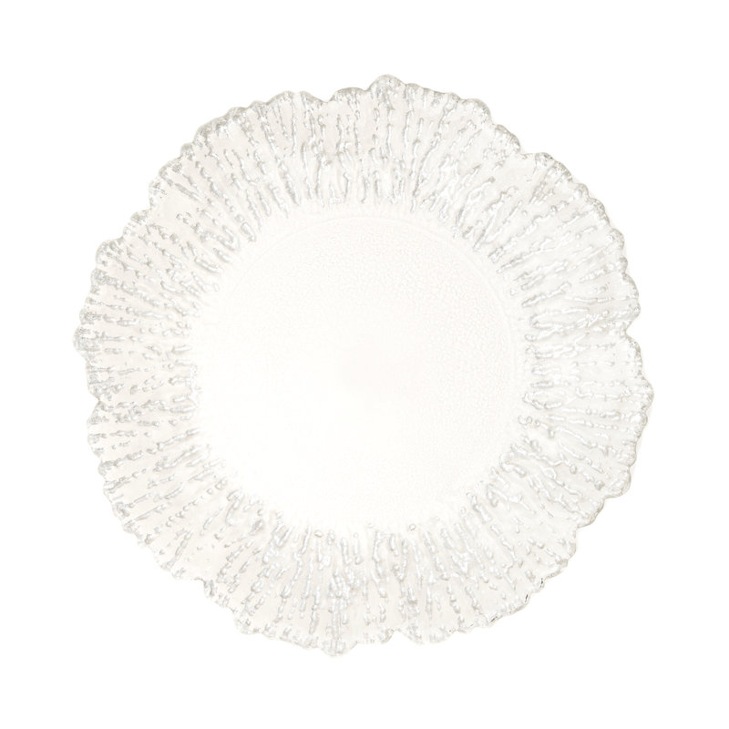 Matthews Glass Abstract Charger, Silver
