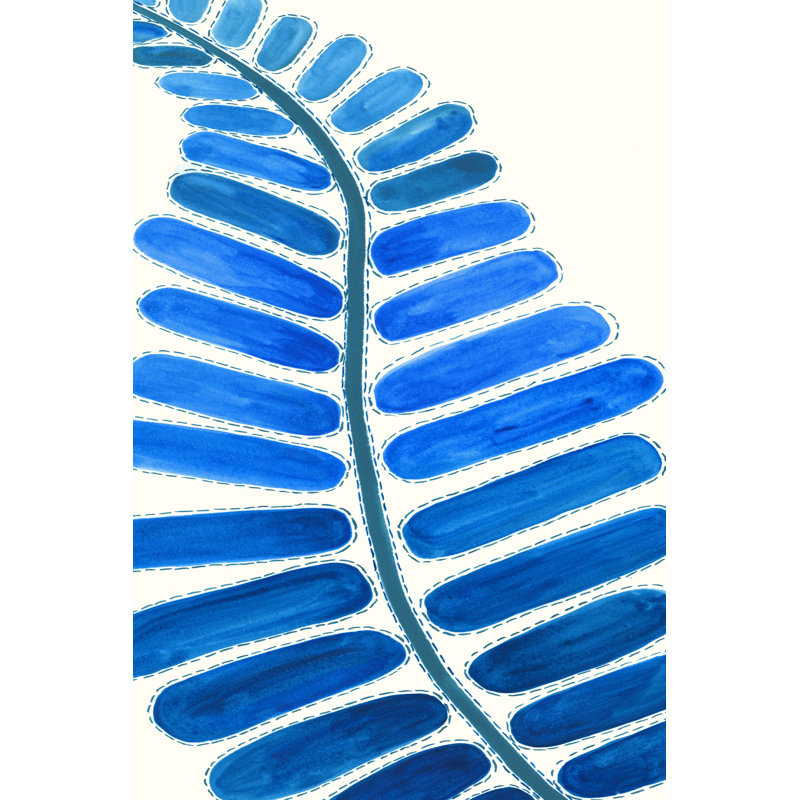 Mod Leaf Motif II by Regina Moore - Wrapped Canvas Painting, 46cm H x 30cm W