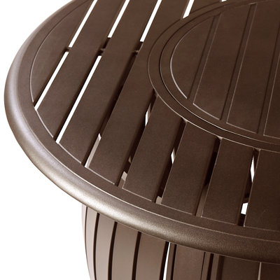 Belteau Round Aluminum Propane Smokeless Fire Pit Table with Hidden Fuel Tank